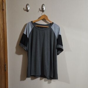 Casual Gray and Black Women's Top